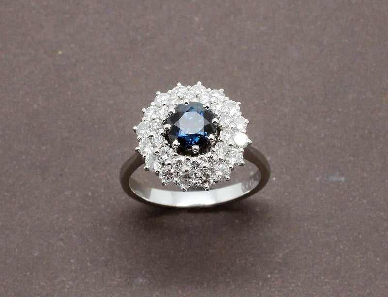 Bague Saphir Double Entourage