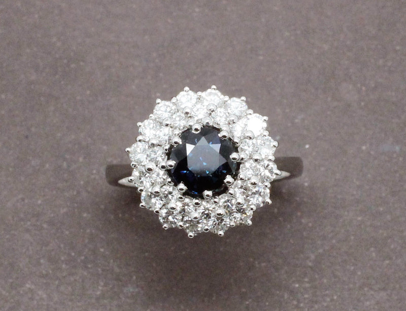 Bague Saphir Double Entourage