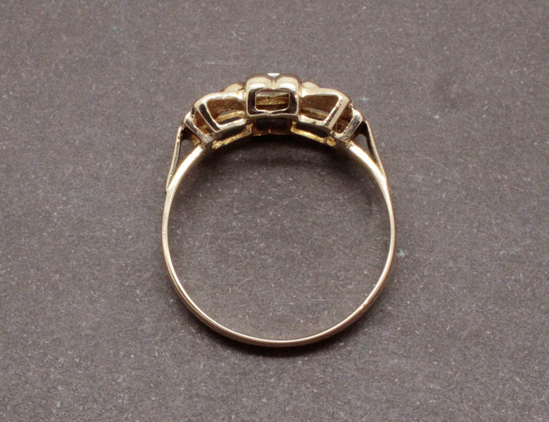 Bague Style Tank Or Jaune et Diamant