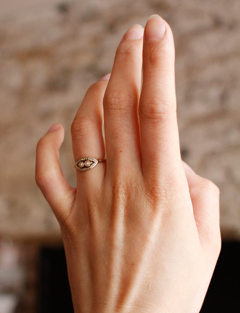 Bague Ancienne 2 Or Perles