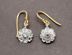 Boucles d'Oreilles Anciennes Fleurs