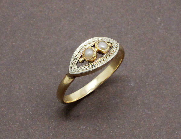 Bague Ancienne 2 Or Perles