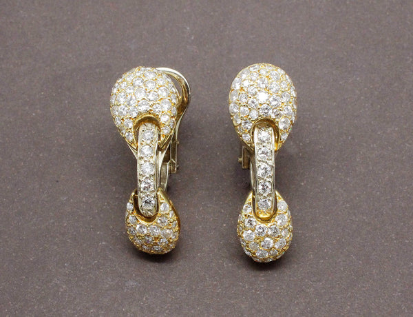 Boucles d'Oreilles Or Jaune Diamants