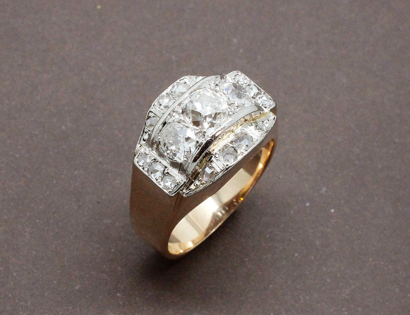 Bague Tank Or et Diamants