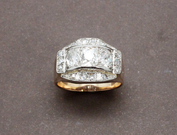 Bague Tank Or et Diamants