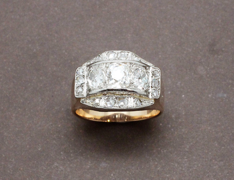 Bague Tank Or et Diamants