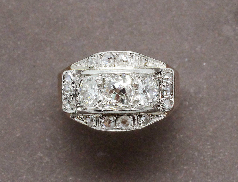 Bague Tank Or et Diamants