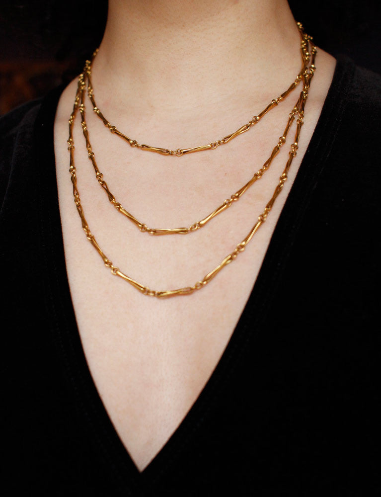 Sautoir Maille Epi Or Jaune