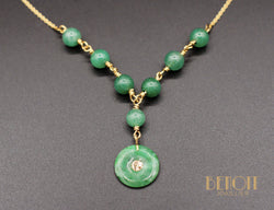 Collier "Les Recyclés" Or Jaune et Jade Art Déco