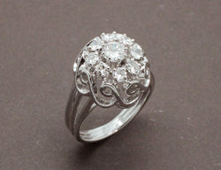Bague Dôme Or Blanc Diamants