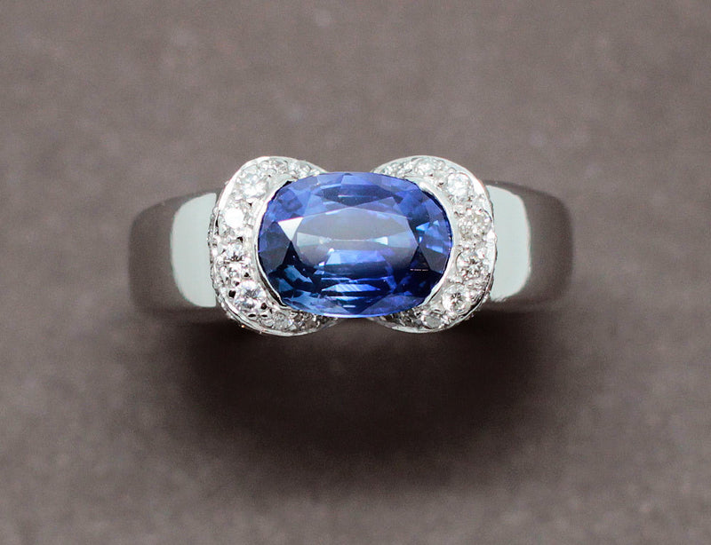 Bague Jonc Saphir et Diamants