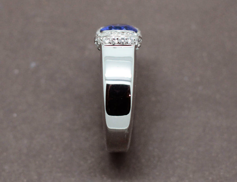 Bague Jonc Saphir et Diamants