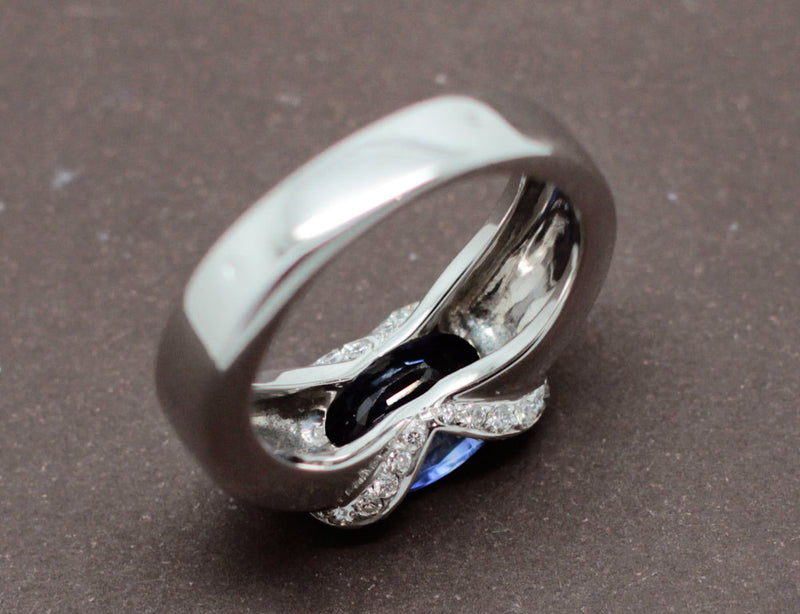 Bague Jonc Saphir et Diamants