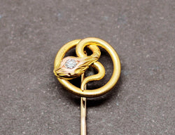 Pique à Cravate Serpent Or Jaune Diamant