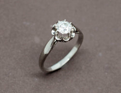 Solitaire Ancien Diamant Platine