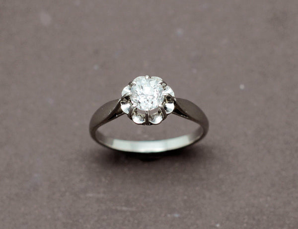 Solitaire Ancien Diamant Platine