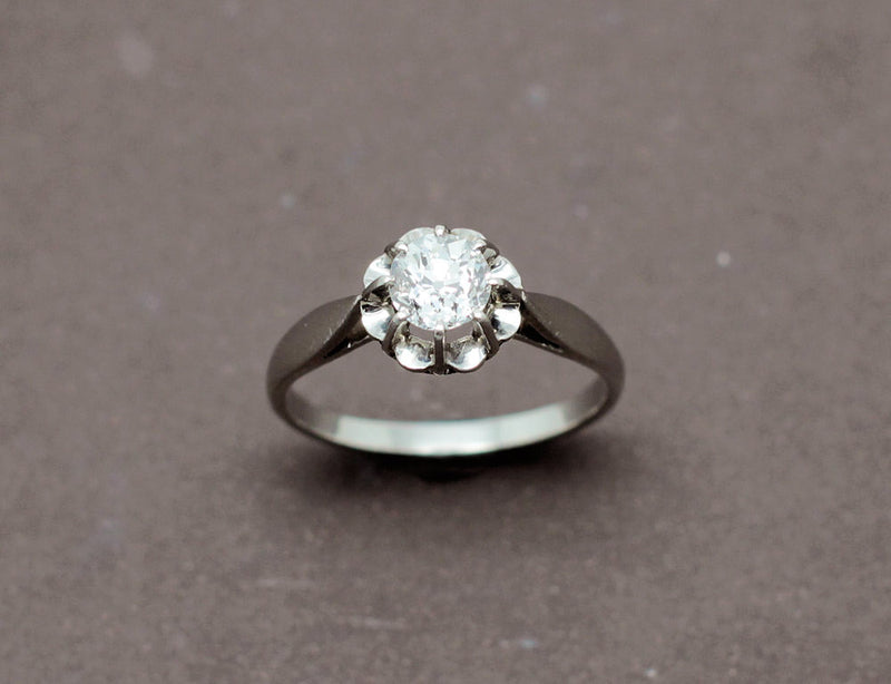Solitaire Ancien Diamant Platine