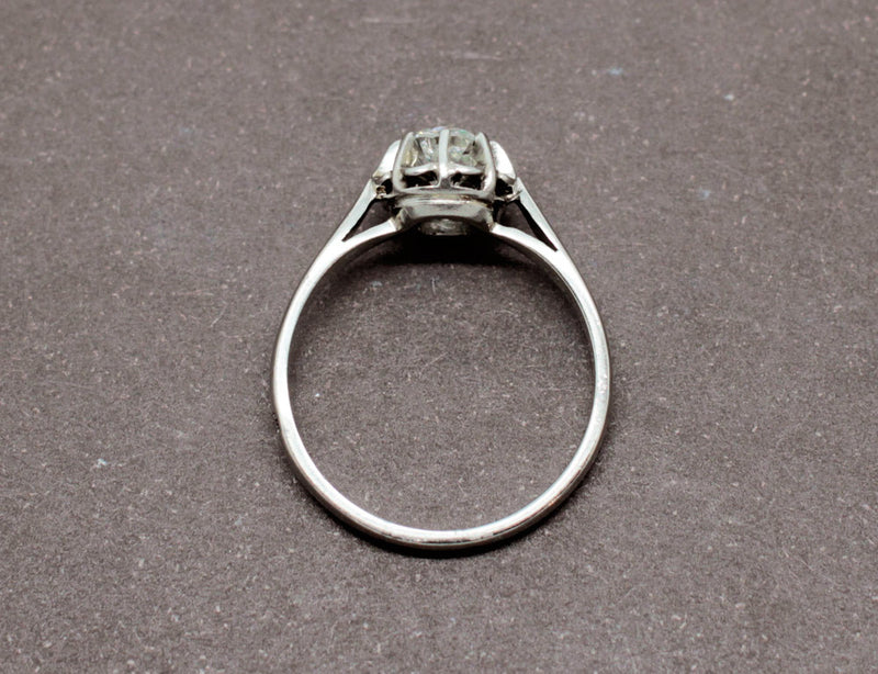 Solitaire Ancien Diamant Platine