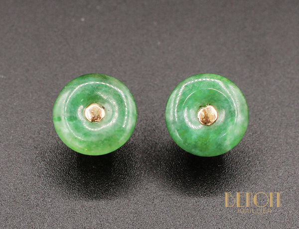 Boucles d'Oreilles "Les Recyclés" Jade Art Déco