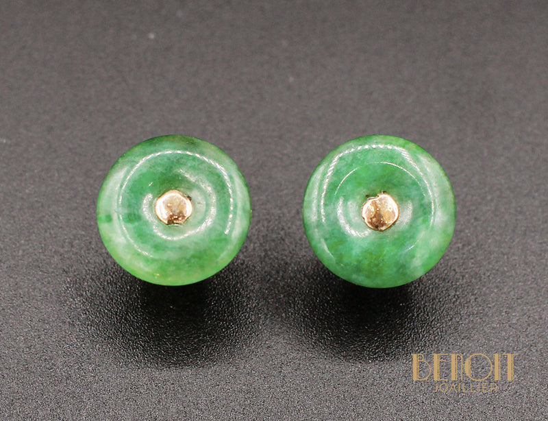 Boucles d'Oreilles "Les Recyclés" Jade Art Déco