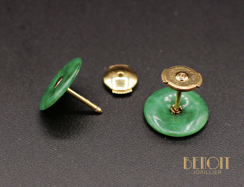 Boucles d'Oreilles "Les Recyclés" Jade Art Déco