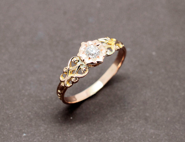 Solitaire Baroque Or Diamant