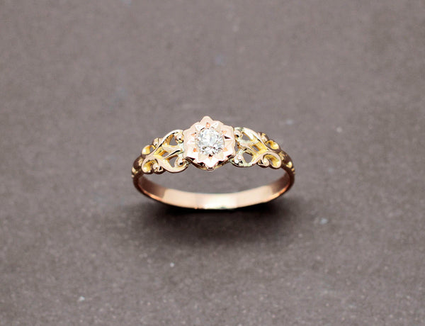 Solitaire Baroque Or Diamant