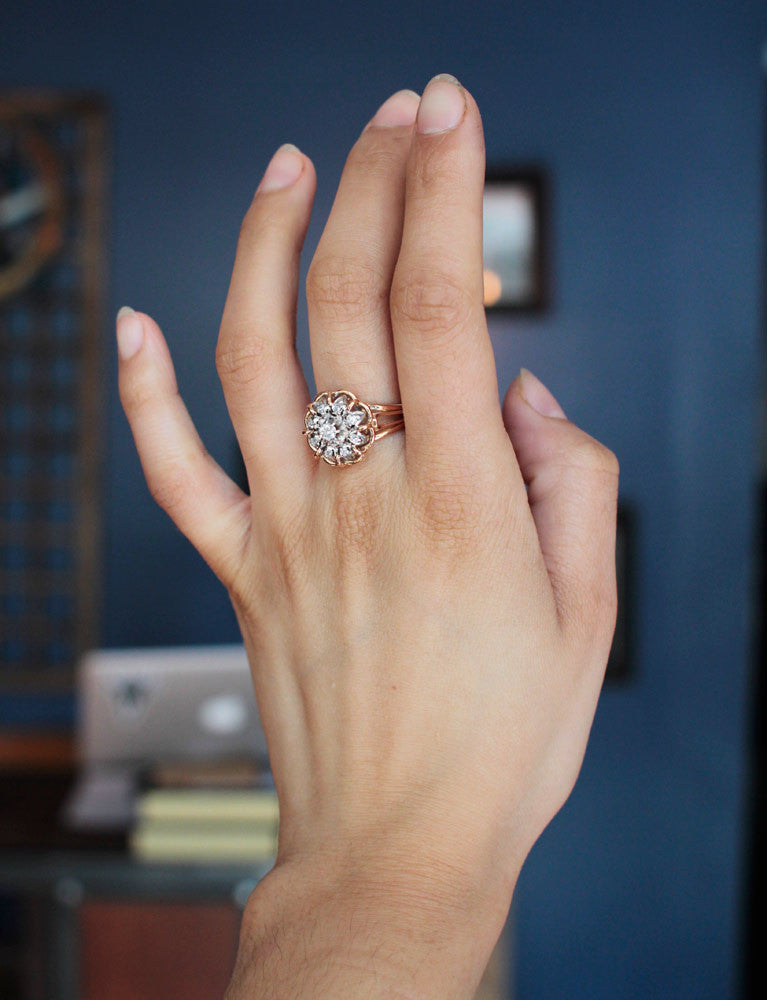 Bague 1950 Or Jaune et Diamants