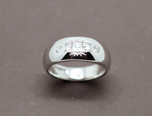 Bague Jonc Diamant Coussin