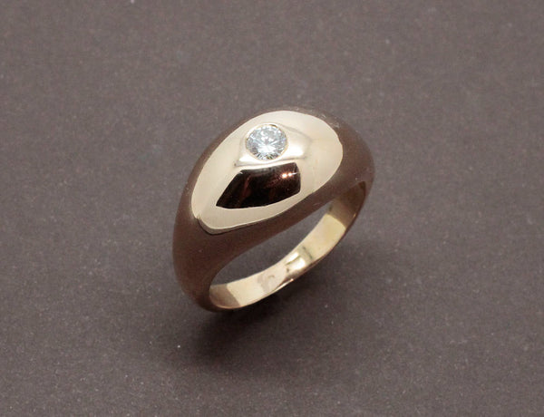 Bague Jonc Or Rose Diamant