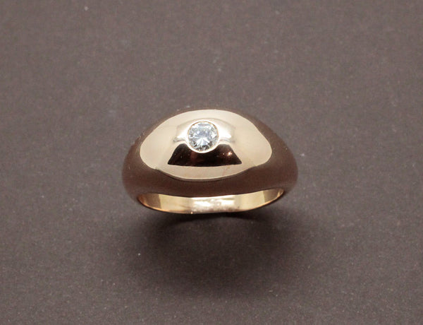 Bague Jonc Or Rose Diamant