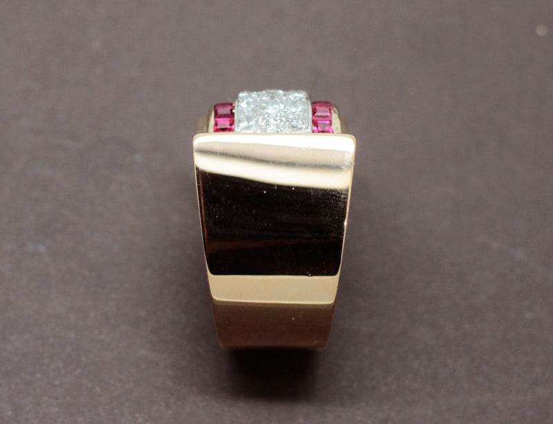 Bague Tank Or Jaune Diamants Verneuils
