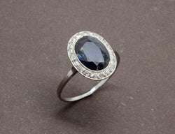 Bague Saphir Entourage Diamants