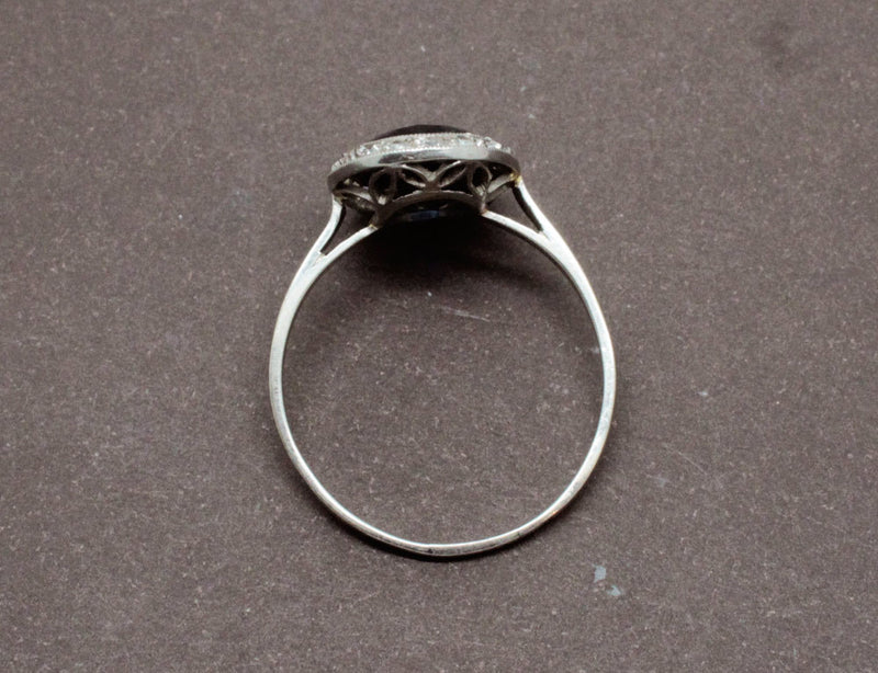 Bague Saphir Entourage Diamants