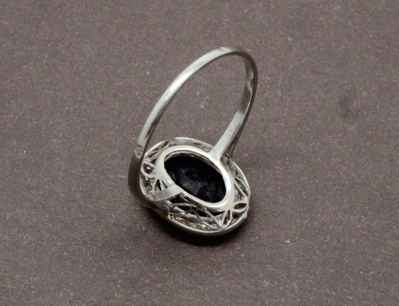 Bague Saphir Entourage Diamants