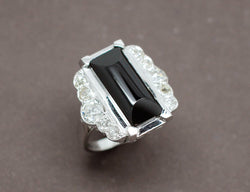 Bague Art Déco Onyx Diamants