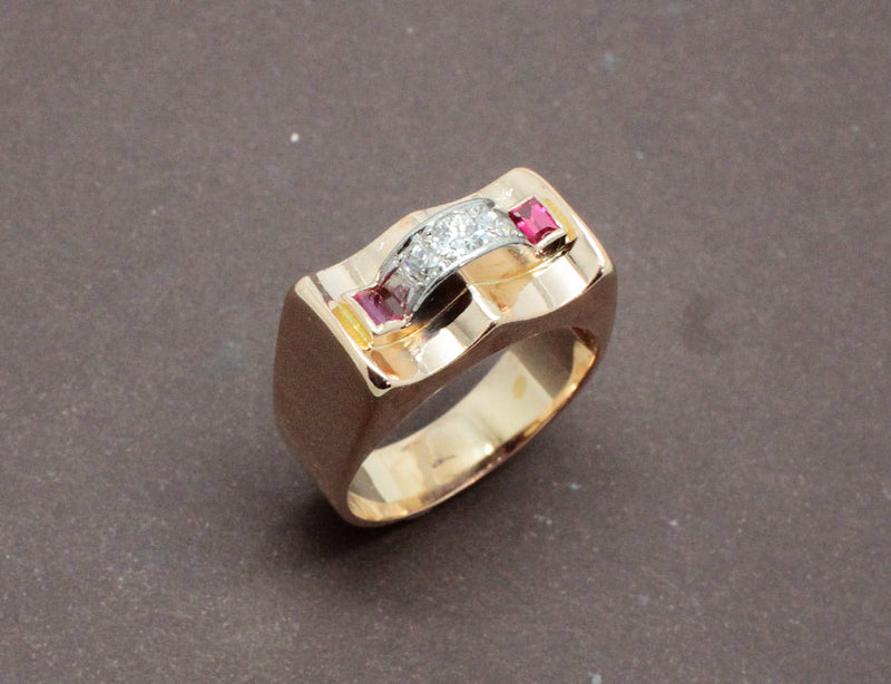 Bague Tank Diamants et Verneuil