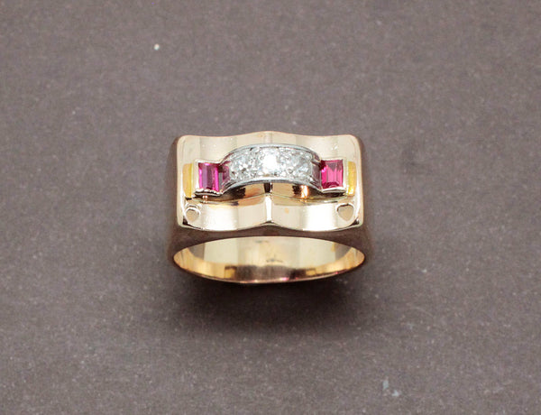 Bague Tank Diamants et Verneuil