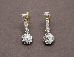 Boucles d'Oreilles Anciennes Diamants