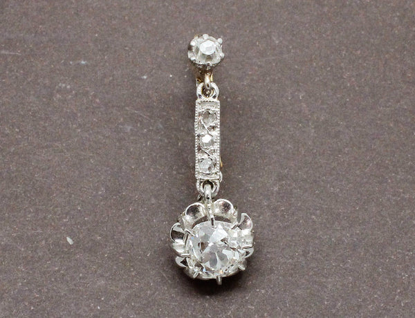 Boucles d'Oreilles Anciennes Diamants