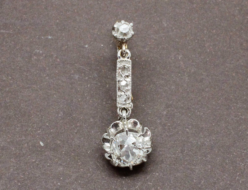 Boucles d'Oreilles Anciennes Diamants