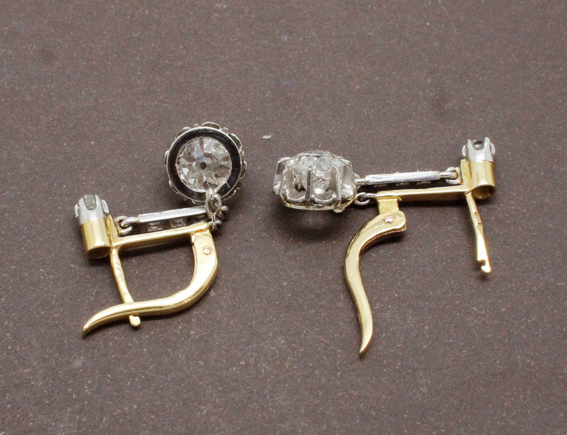 Boucles d'Oreilles Anciennes Diamants