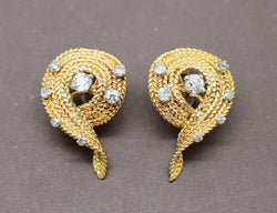 Boucles d'oreilles 1950 Or Diamants