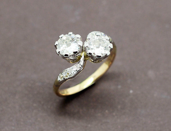 Bague Toi et Moi Ancienne Diamants