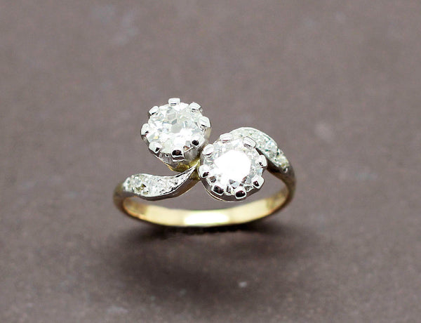 Bague Toi et Moi Ancienne Diamants