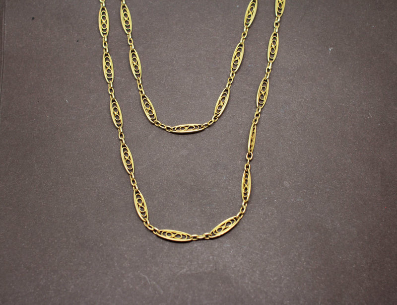 Sautoir Filigrané Or Jaune