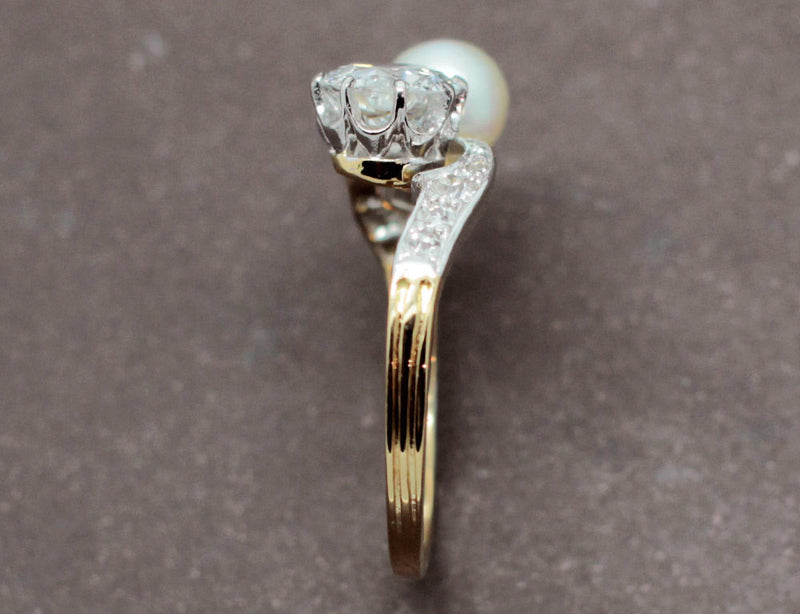 Bague Toi et Moi Perle Diamants
