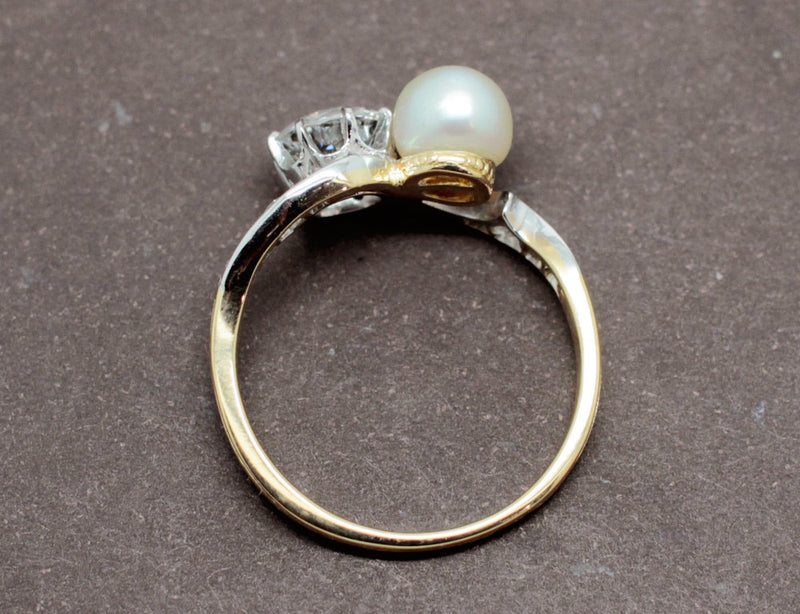 Bague Toi et Moi Perle Diamants