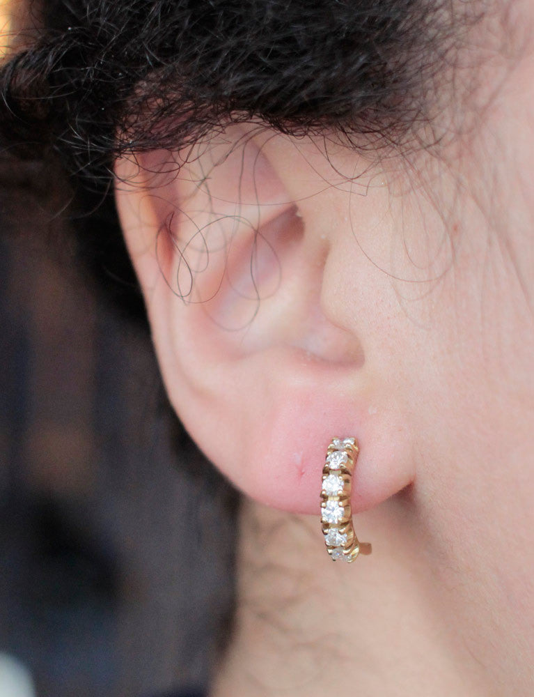 Demi Créoles Or et Diamants