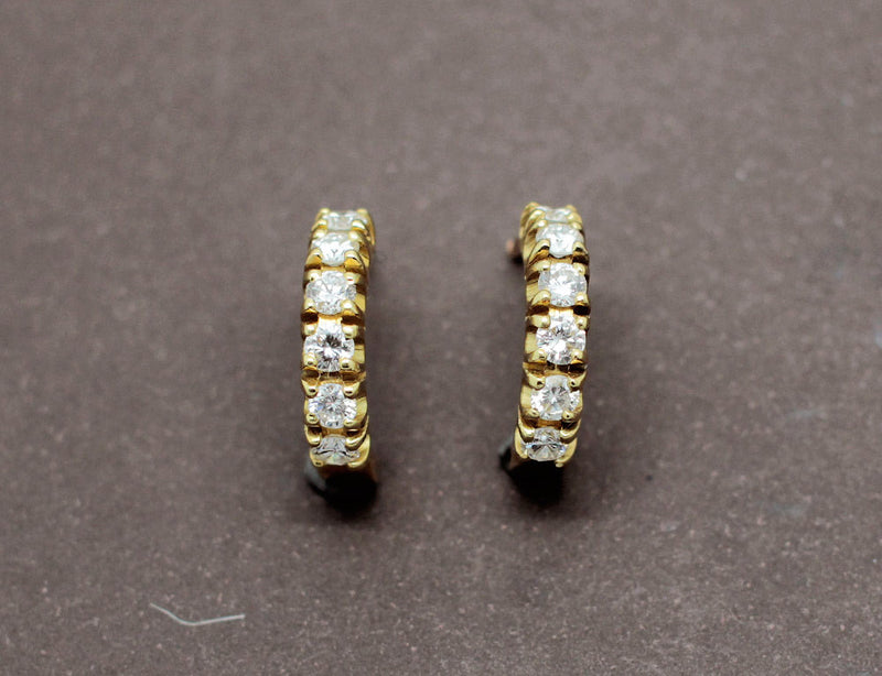 Demi Créoles Or et Diamants